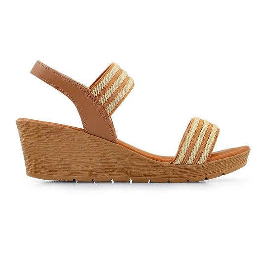 SANDALIA PLATAFORMA ELASTICO CAMEL