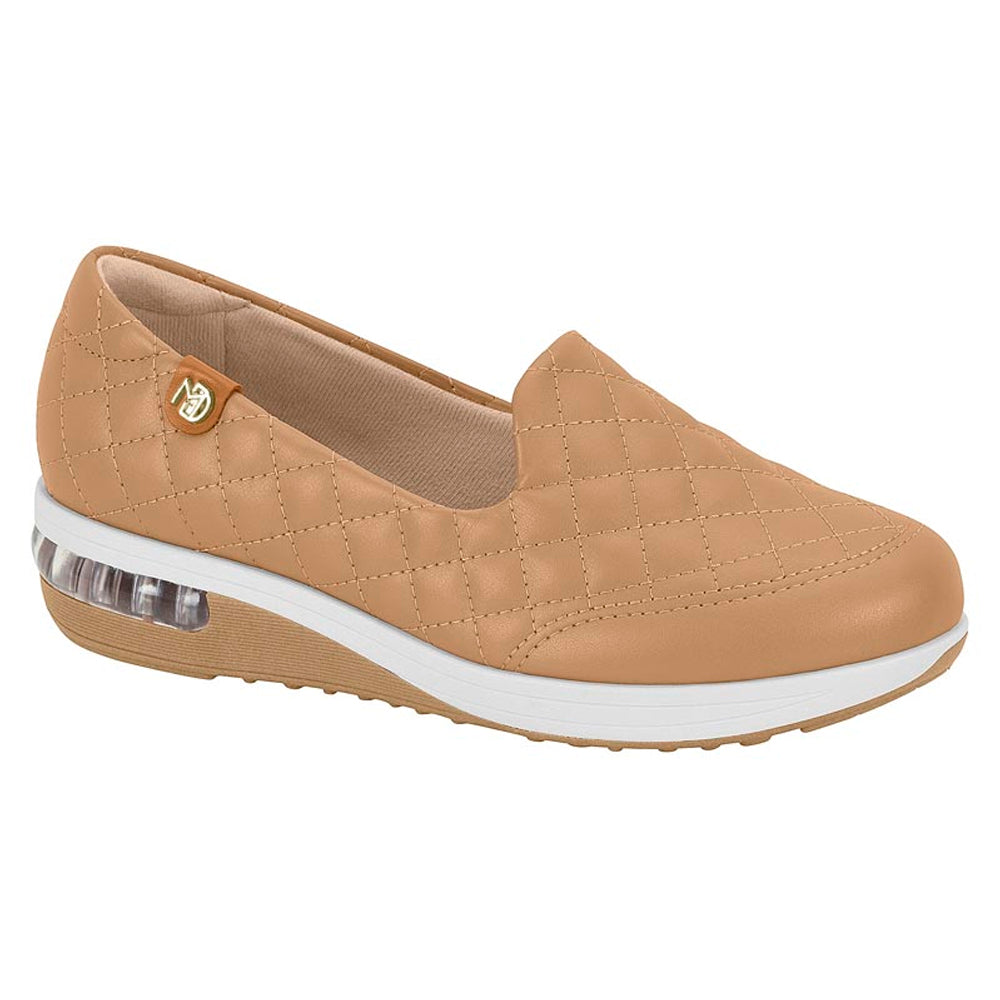 Tênis Feminino Modare Elástico Ultraconforto Slip On Ortopédico Nude