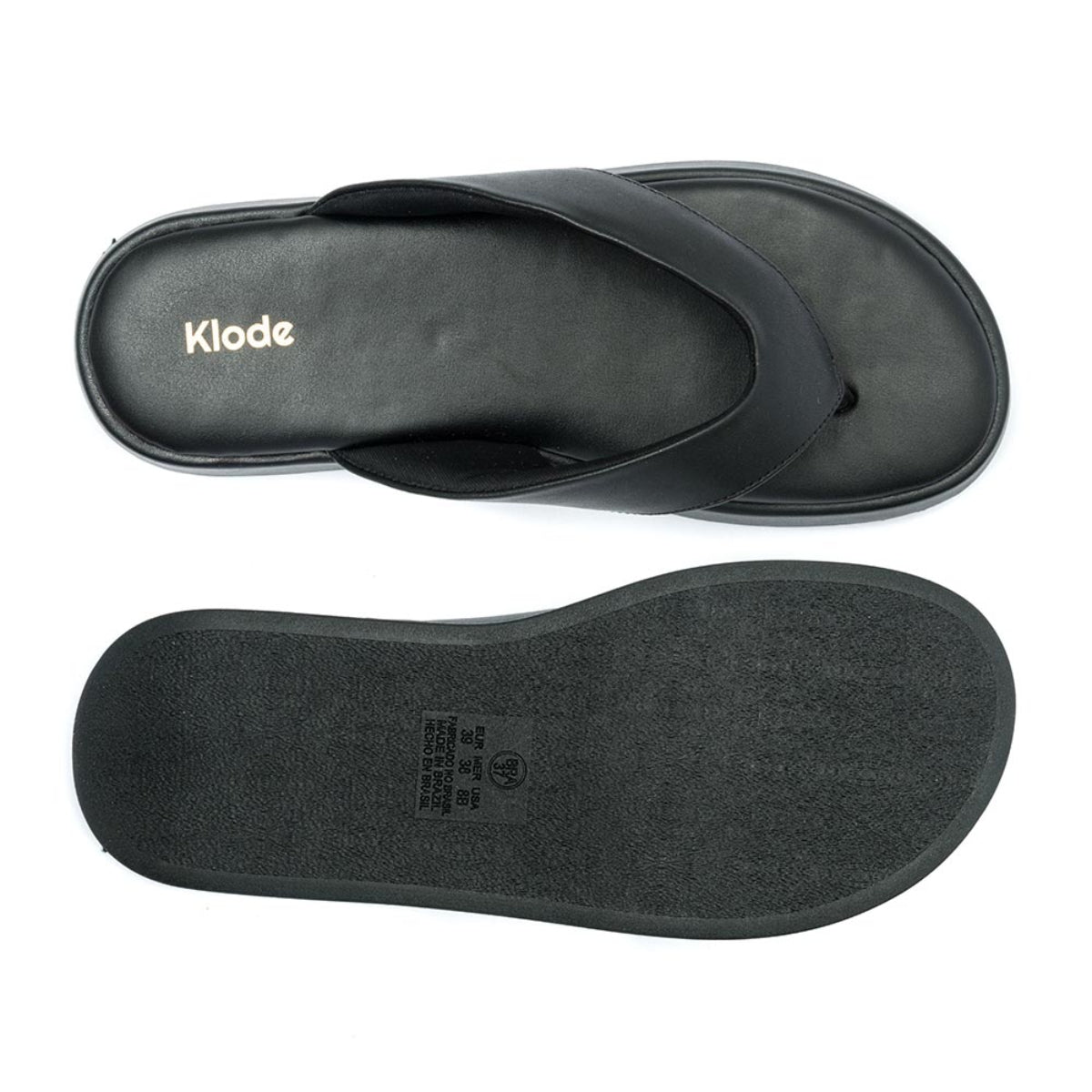 Chinelo Flatform Preto Klode Feminino Confortável