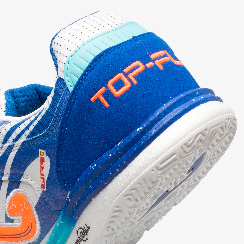 Chuteira Futsal Joma Top Flex Rebound Branco Azul