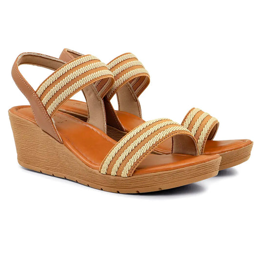 SANDALIA PLATAFORMA ELASTICO CAMEL