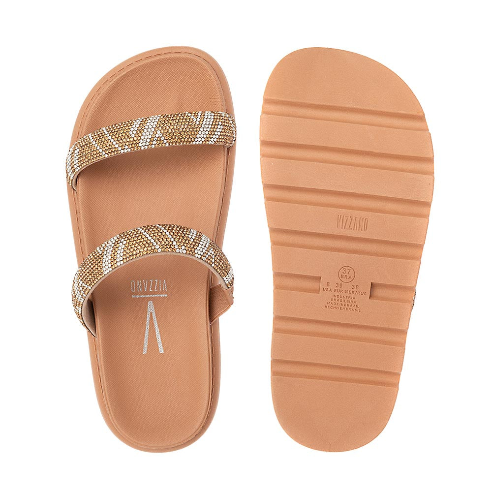 Sandália Papete Feminina Vizzano Flatform Bege