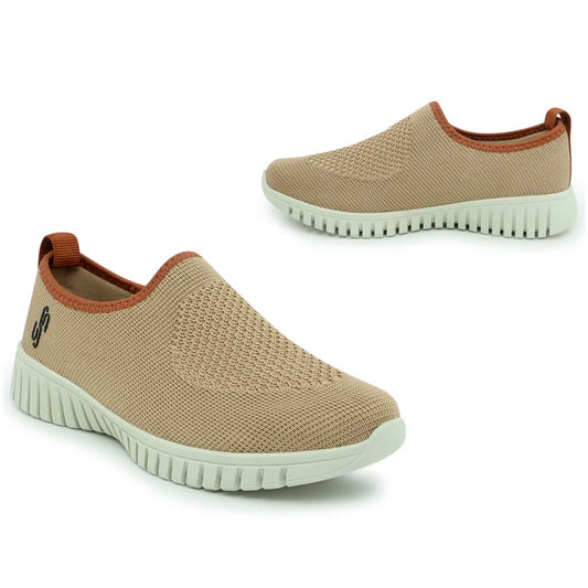 TENIS SLIP ON CAMEL TRICOT