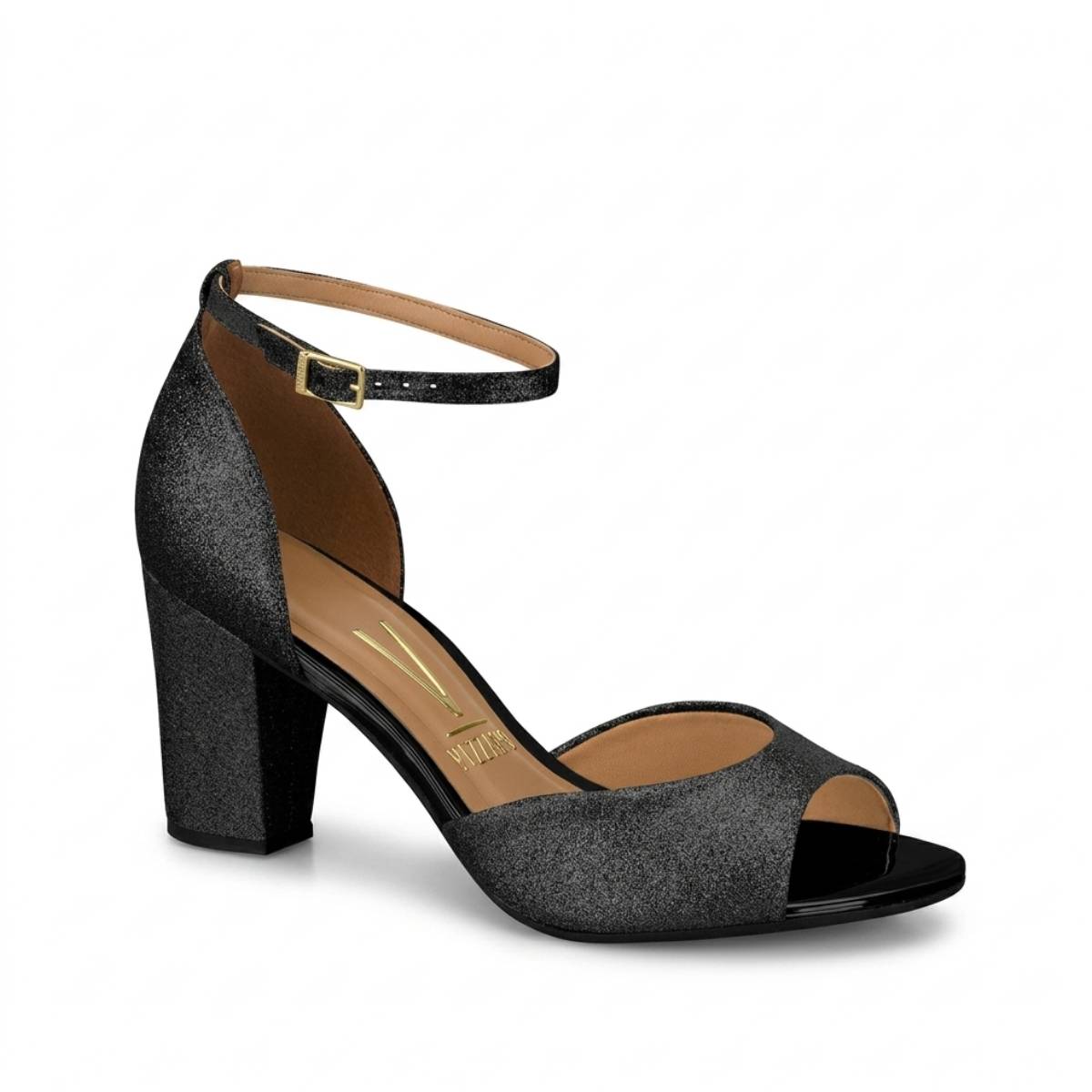 Sandália Feminina Vizzano Salto Grosso Médio Traseira Fechada Casual Original Confortável 6262406