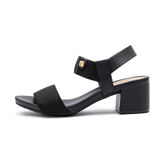 Sandália Feminina Modare Salto Bloco Preto Tira Elástico