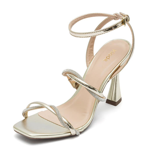 Sandália Feminina Salto Alto Taça Ouro