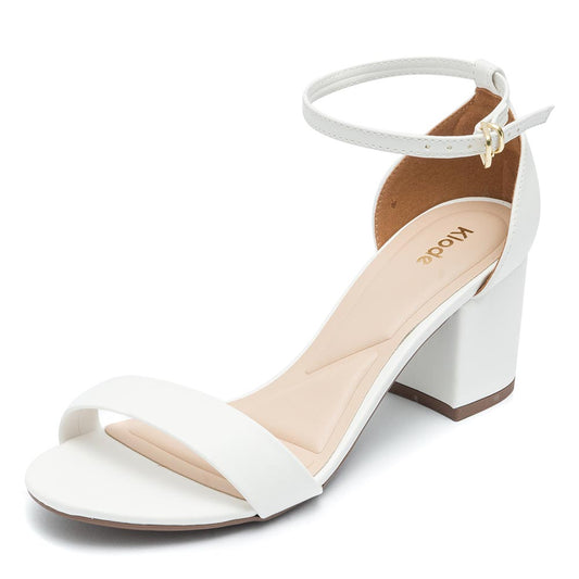 Sandália Feminina Klode Salto Médio Grosso Branca