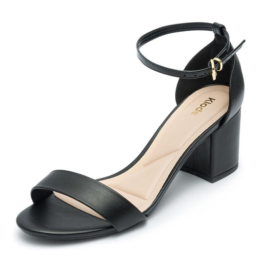 Sandália Feminina Klode Salto Médio Grosso Preta