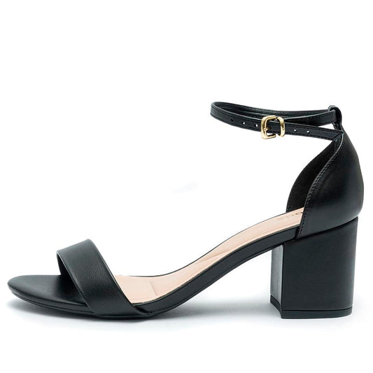 Sandália Feminina Klode Salto Médio Grosso Preta