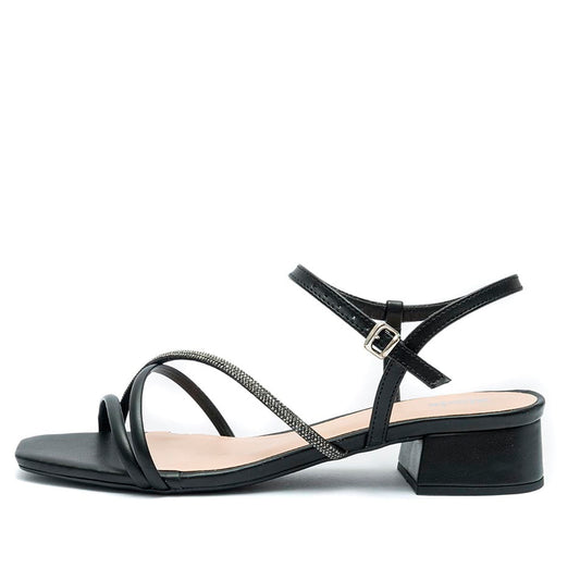 Sandália Feminina Salto Médio Grosso Preta