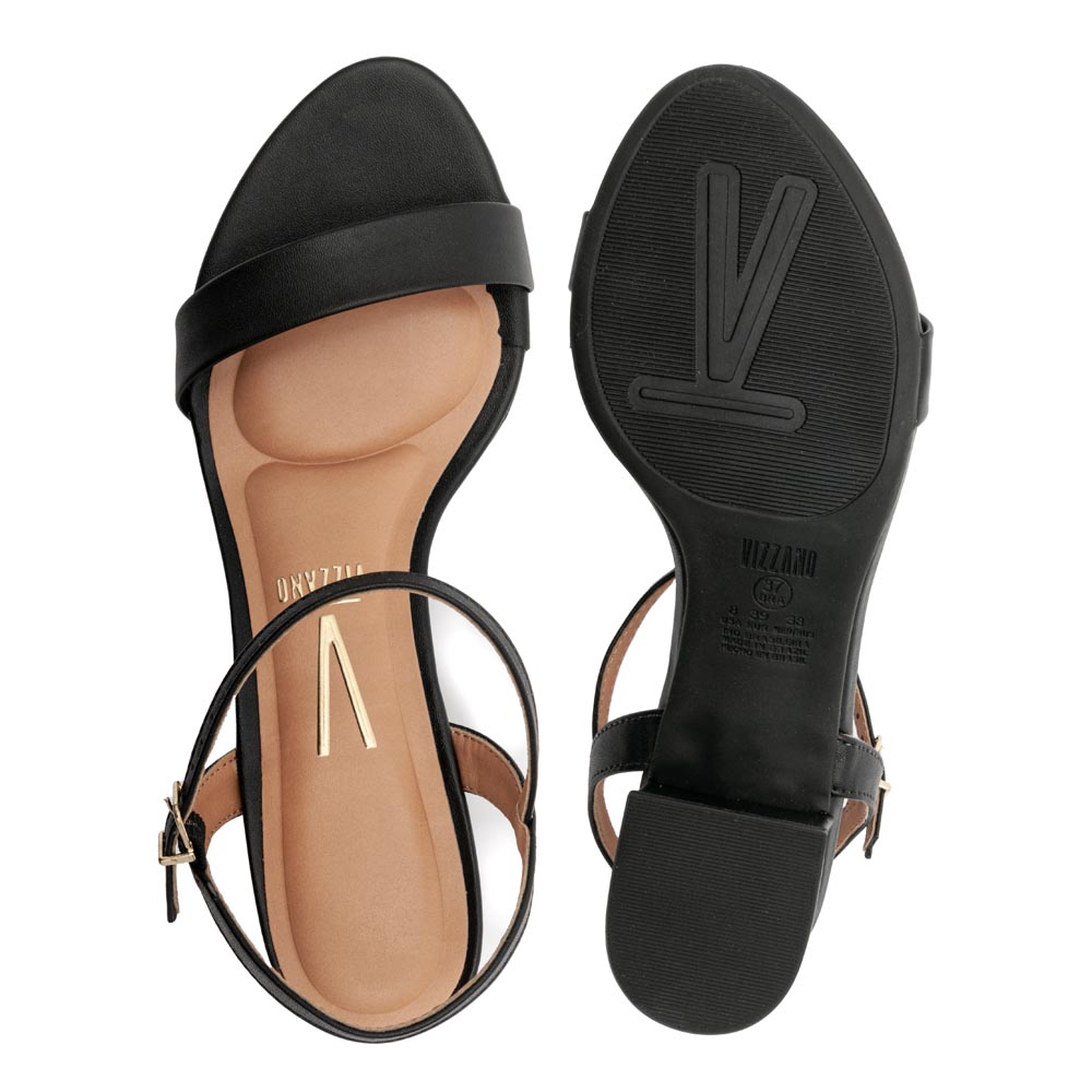 Sandália Vizzano Salto Grosso Preto Feminina