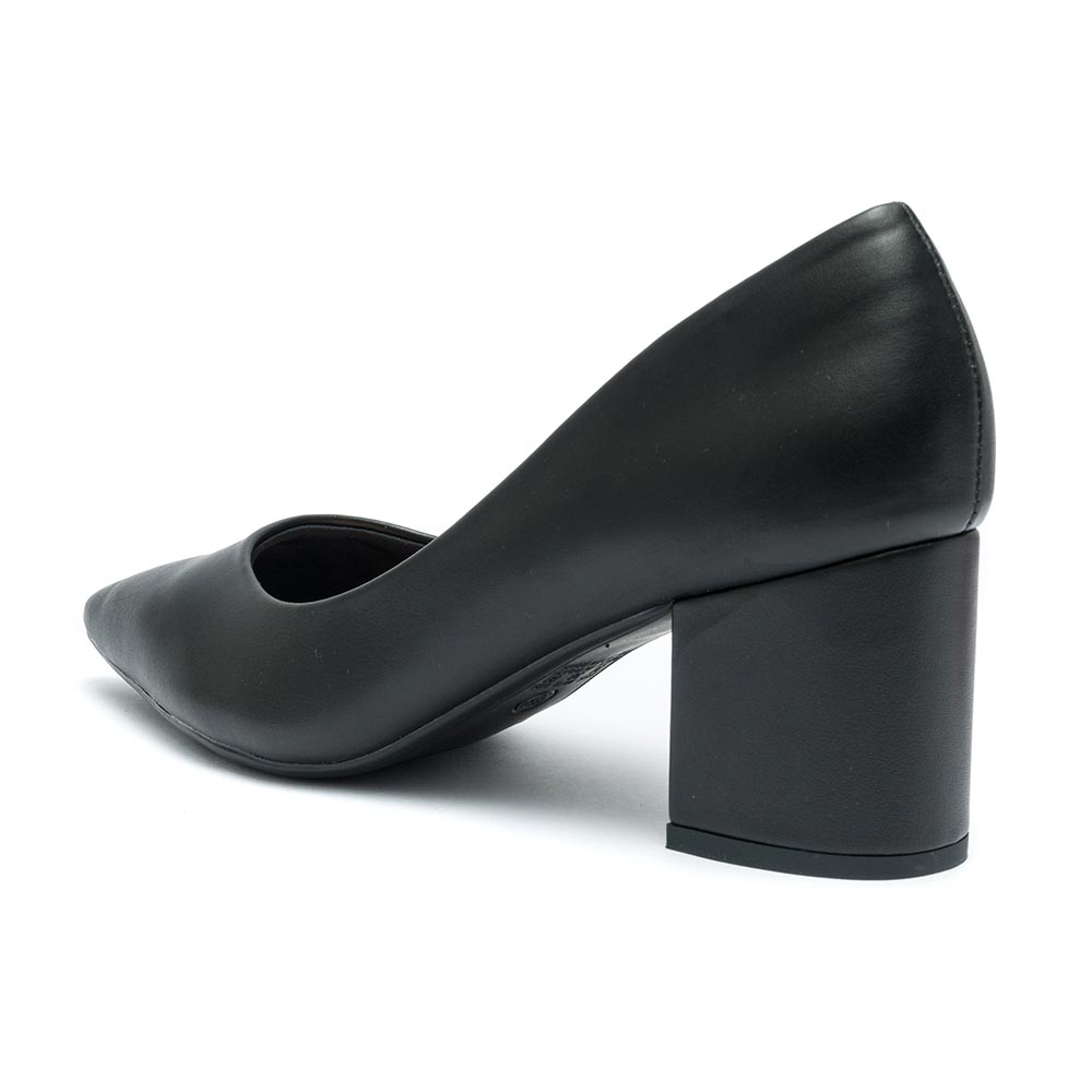 Sapato Scarpin Klode Salto Médio Grosso Preto Feminino