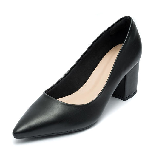 Sapato Scarpin Klode Salto Médio Grosso Preto Feminino