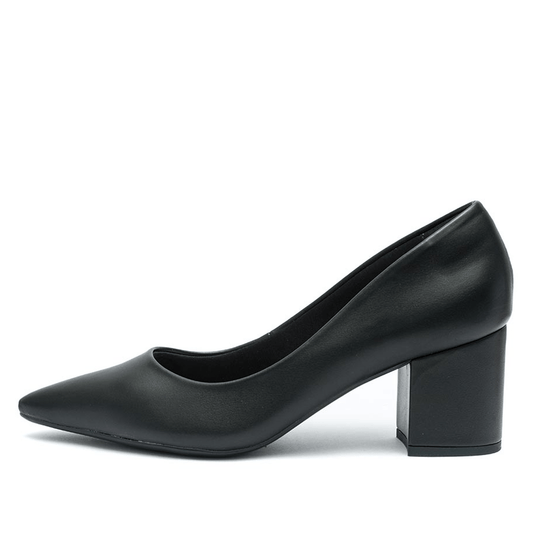 Sapato Scarpin Klode Salto Médio Grosso Preto Feminino