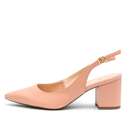 Sapato Scarpin Klode Salto Grosso Nude Feminino