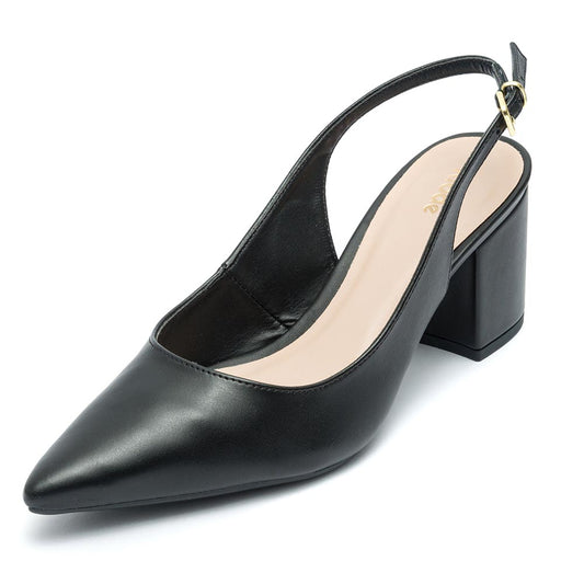 Scarpin Klode Salto Médio Grosso Preto Feminino