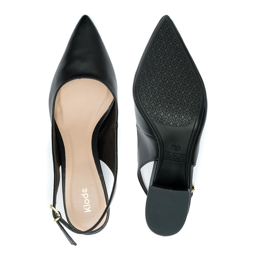 Scarpin Klode Salto Médio Grosso Preto Feminino