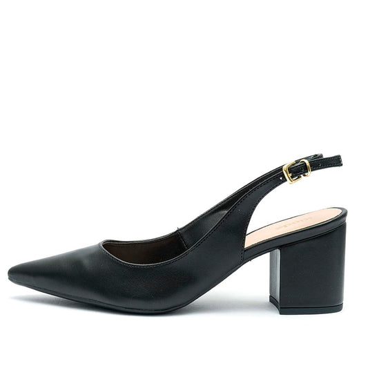 Scarpin Klode Salto Médio Grosso Preto Feminino