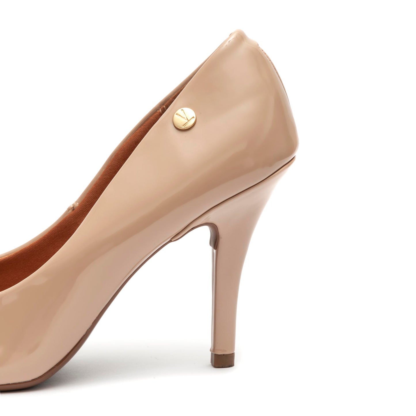 Scarpin Vizzano Salto Fino Verniz Bege