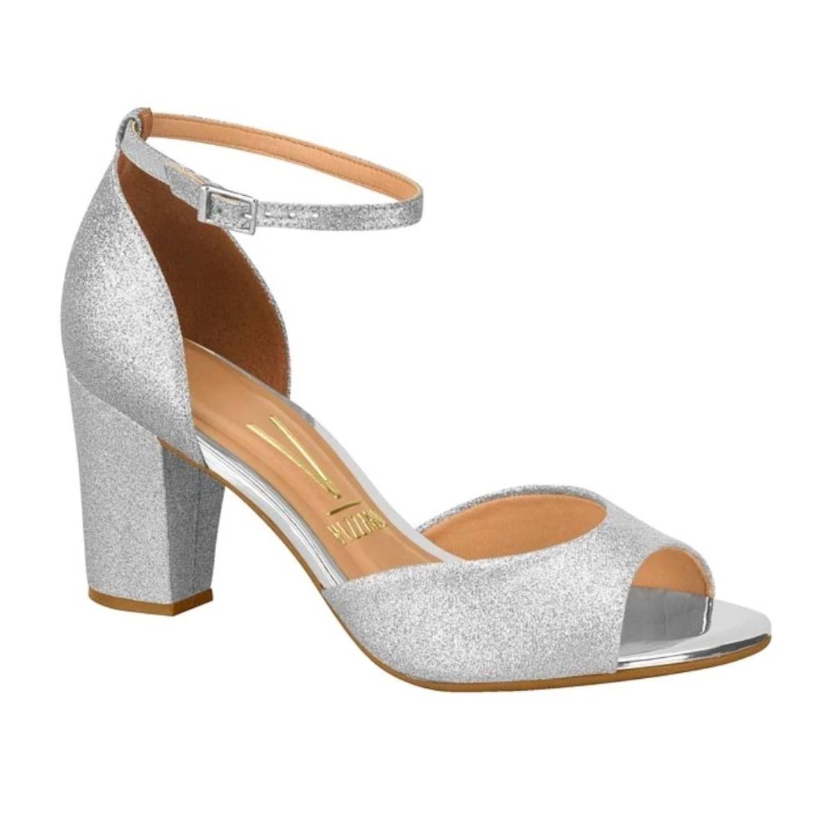 Sandália Feminina Vizzano Salto Grosso Médio Traseira Fechada Casual Original Confortável 6262406
