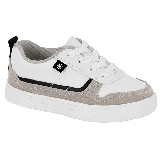 SAPATO CASUAL BEBE CABEDAL SINTETICO BRANCO 99/CINZA 788/PRETO 01 2136.164.27610.79938-NAPA FLOT RUST NEO/CAMURCAO/MILAN
