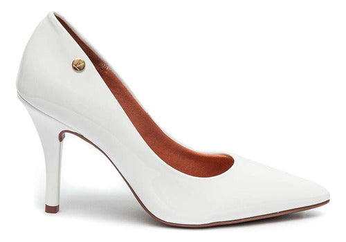 Scarpin Vizzano Salto Fino Liso Verniz Branco