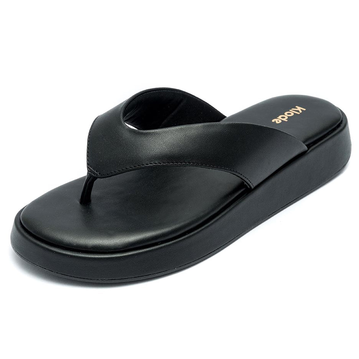Chinelo Flatform Preto Klode Feminino Confortável