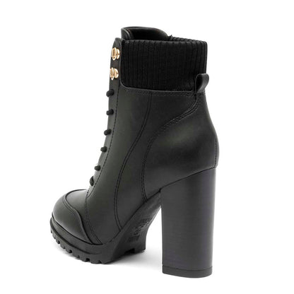 Bota Coturno Feminina Vizzano Salto Grosso Preta