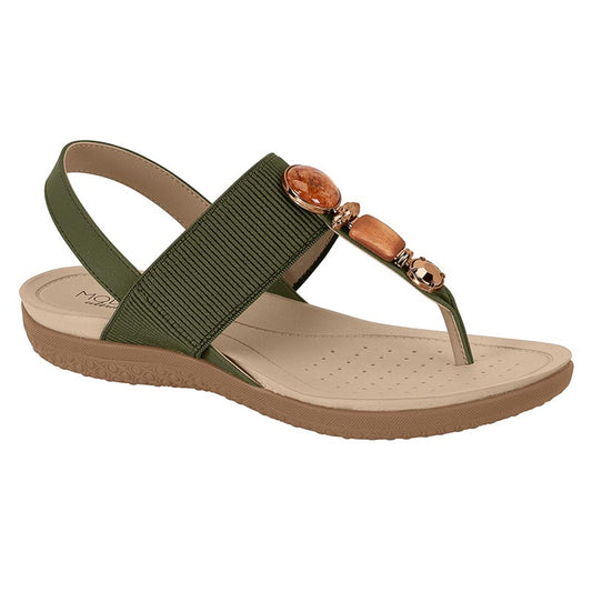 Modare - Sandalia Feminina - Elastico Canelado/Np Float Nature - OLIVA 1281