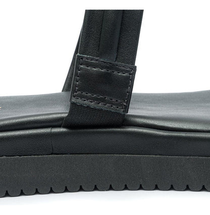 Sandália Feminina Klode Papete Flatform Tiras Bege