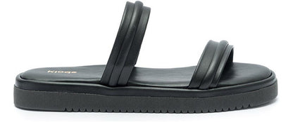 Sandália Feminina Klode Papete Flatform Tiras Bege