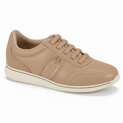 TENIS FEM NUDE 658/DOURADO 7358.233.27897.53284-NP PELE STRECH/NP FLOA NAT/MET PREM