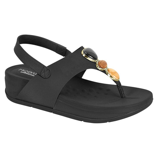 Modare - Sandalia Feminino - Napa Floather Nature - PRETO 01