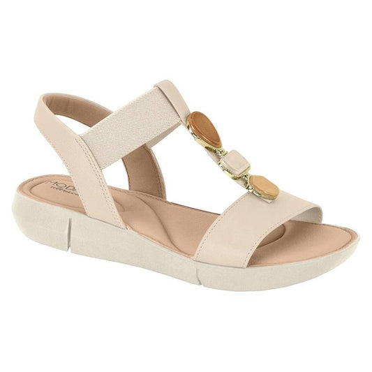 SANDALIA FEM INT. CREME 985 7199.103.28630.83517-NP FLOATHER NATURE/ELASTICO MEER