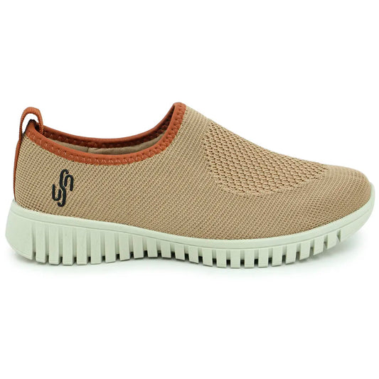 TENIS SLIP ON CAMEL TRICOT