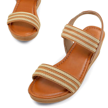 SANDALIA PLATAFORMA ELASTICO CAMEL