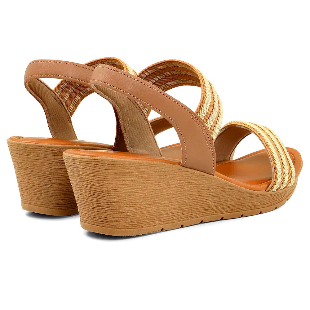 SANDALIA PLATAFORMA ELASTICO CAMEL