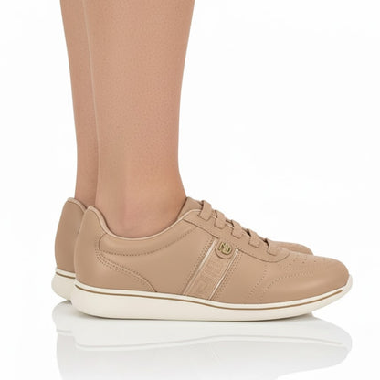 TENIS FEM NUDE 658/DOURADO 7358.233.27897.53284-NP PELE STRECH/NP FLOA NAT/MET PREM