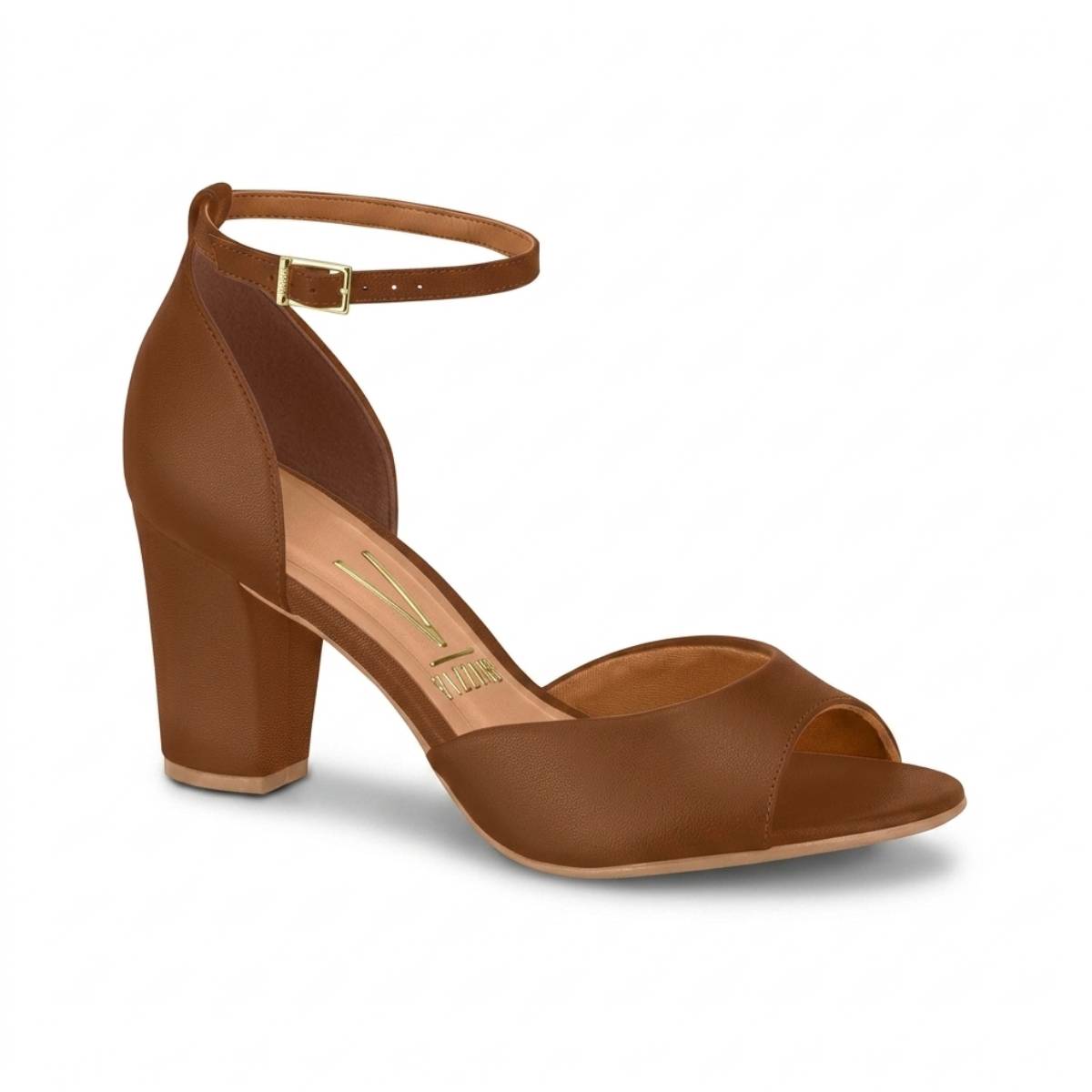 Sandália Feminina Vizzano Salto Grosso Médio Traseira Fechada Casual Original Confortável 6262406
