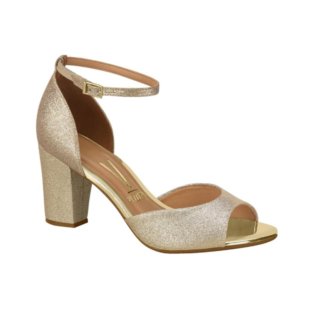Sandália Feminina Vizzano Salto Grosso Médio Traseira Fechada Casual Original Confortável 6262406