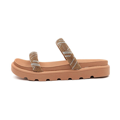 Sandália Papete Feminina Vizzano Flatform Bege