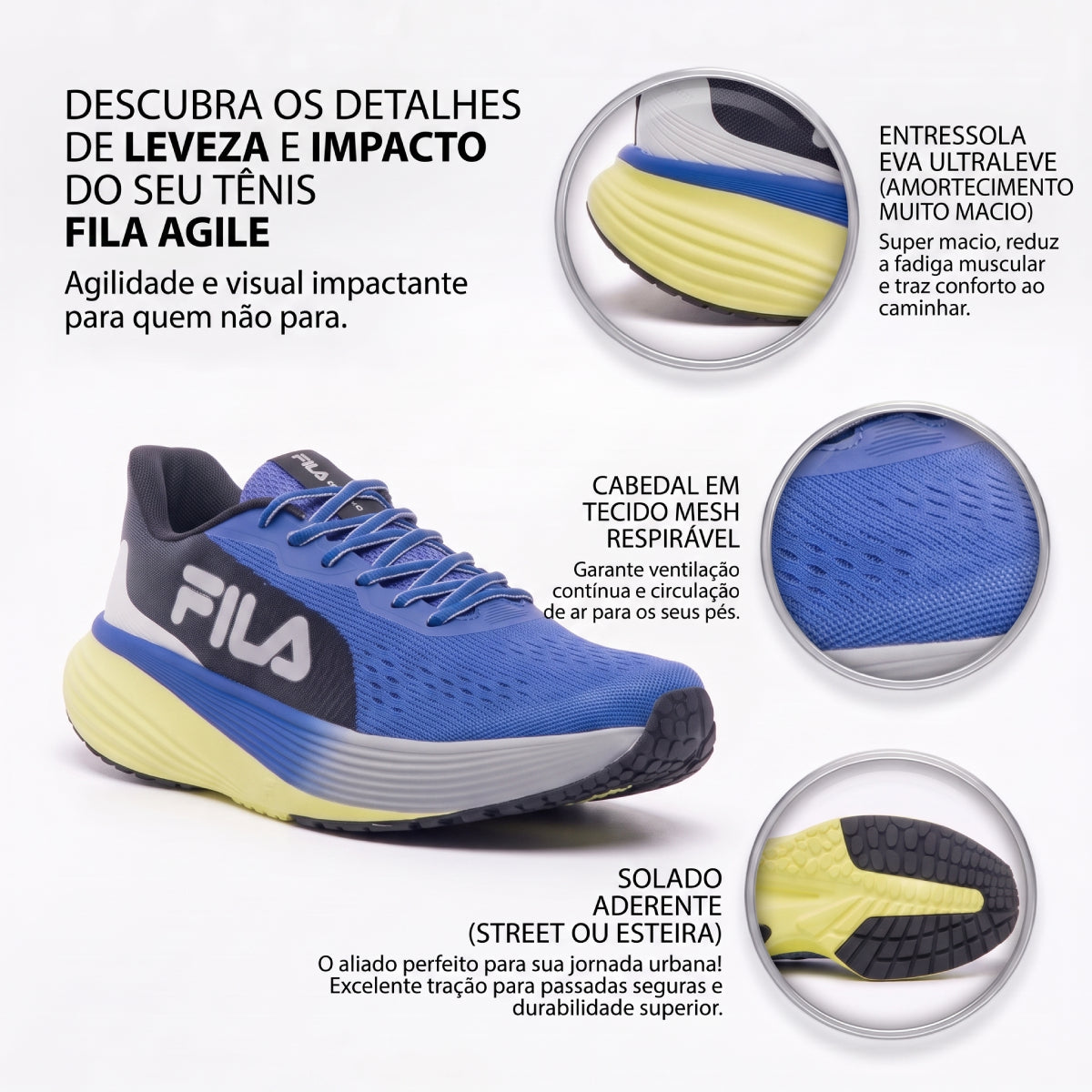 F01R00208TENIS FILA AGILE MASCULINOAZ R/VE