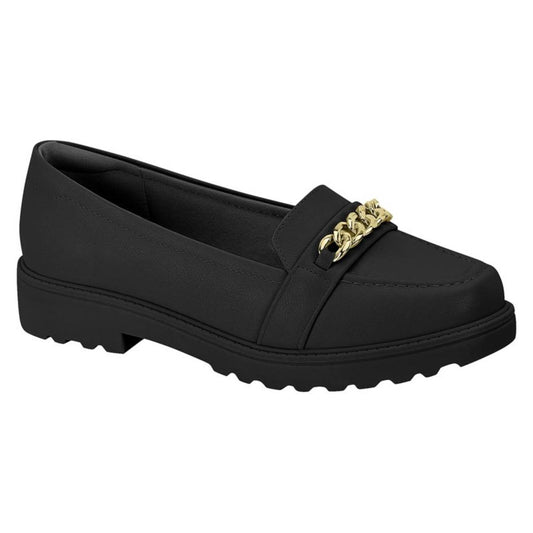 MOCASSIM FEMININA CABEDAL SINTETICO PRETO 01/OURO CLARO 7357.111.21736.17606-NAPA FLOATHER NATURE