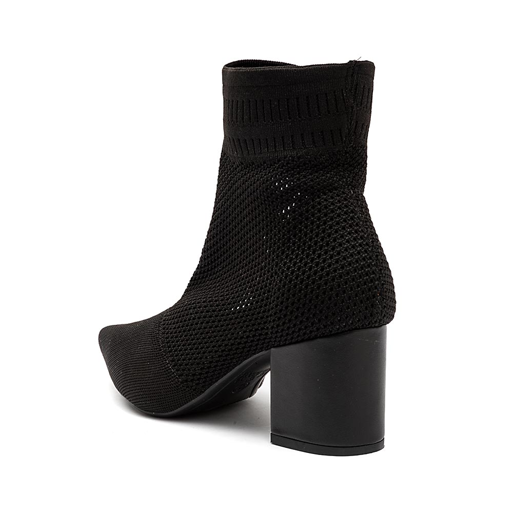 Bota Knit Salto Grosso Preta