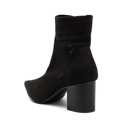 Bota Knit Salto Grosso Preta