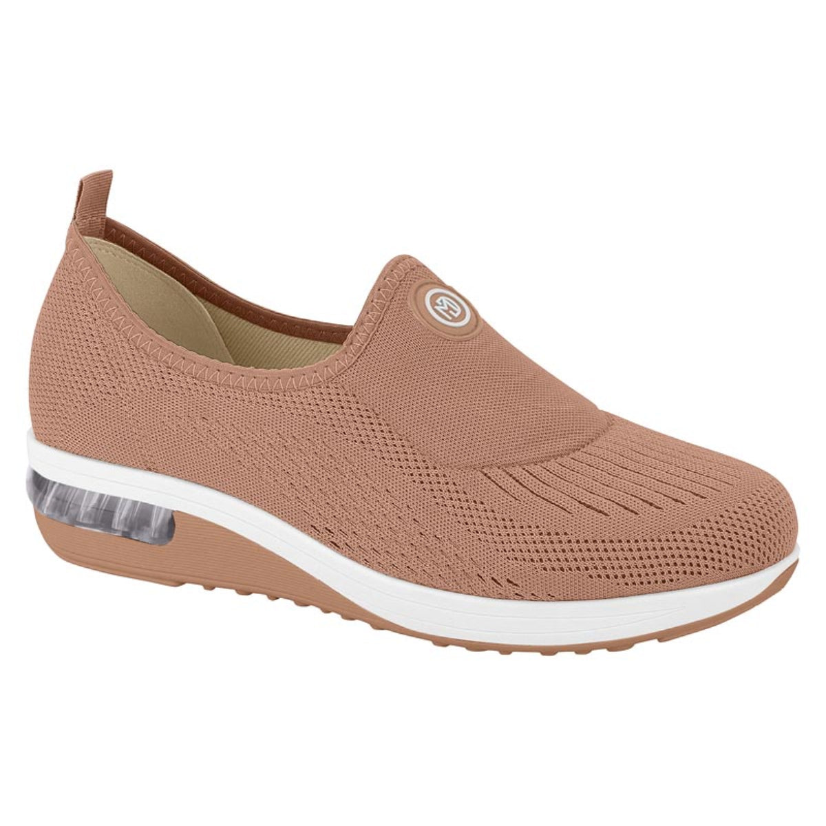 Tênis Feminino Modare Elástico Ultraconforto Slip On Ortopédico Nude