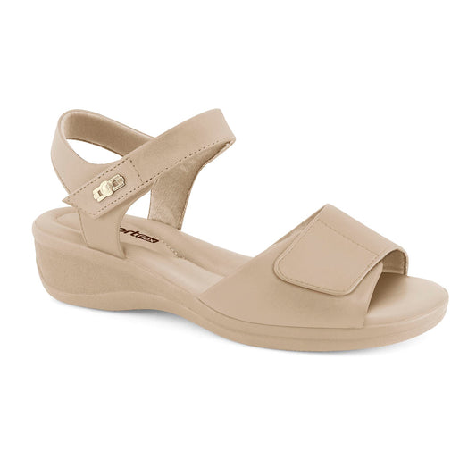 SANDALIAS EM SINTETICO FEMININA SOLADO SINTETICO - NP VELVET/ALMOND