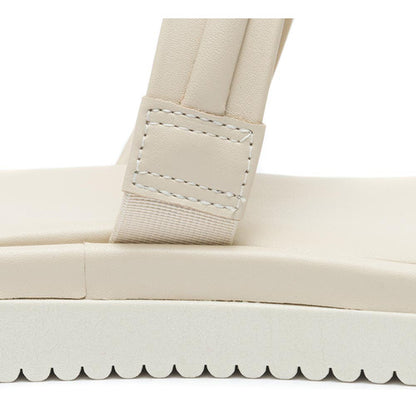 Sandália Feminina Klode Papete Flatform Tiras Bege