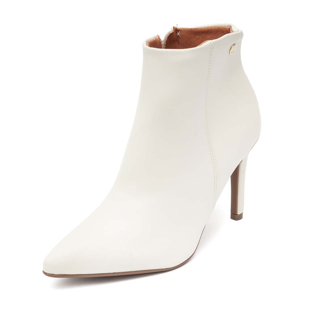 Bota Feminina Vizzano Salto Fino Off White