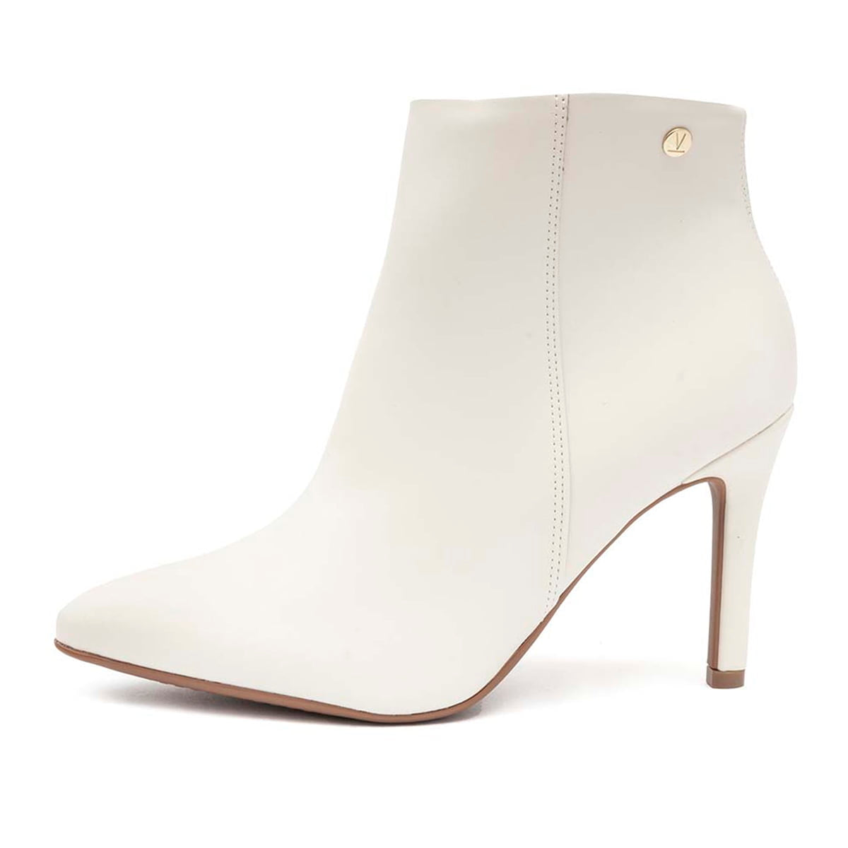 Bota Feminina Vizzano Salto Fino Off White